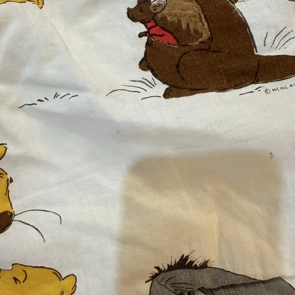 Vintage Winnie the Pooh Friends Comforter Baby Crib Blanket Quilted Thick Sears